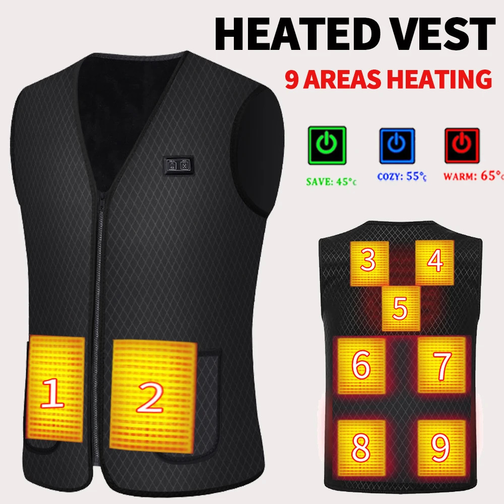 heated vest mens Heating clothing heated jacket women USB Heating Keeping Warm FullBody Heating Clothes 5/9 Areas Heating 250815