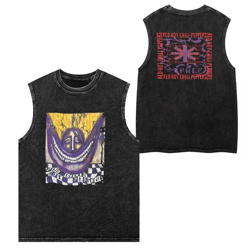 Vintage Sports Vest American Band Rock Retro Washed Sleeveless T-shirt Mens Womens High Street Trend Y2K Unisex Casual Tank Tops X250821