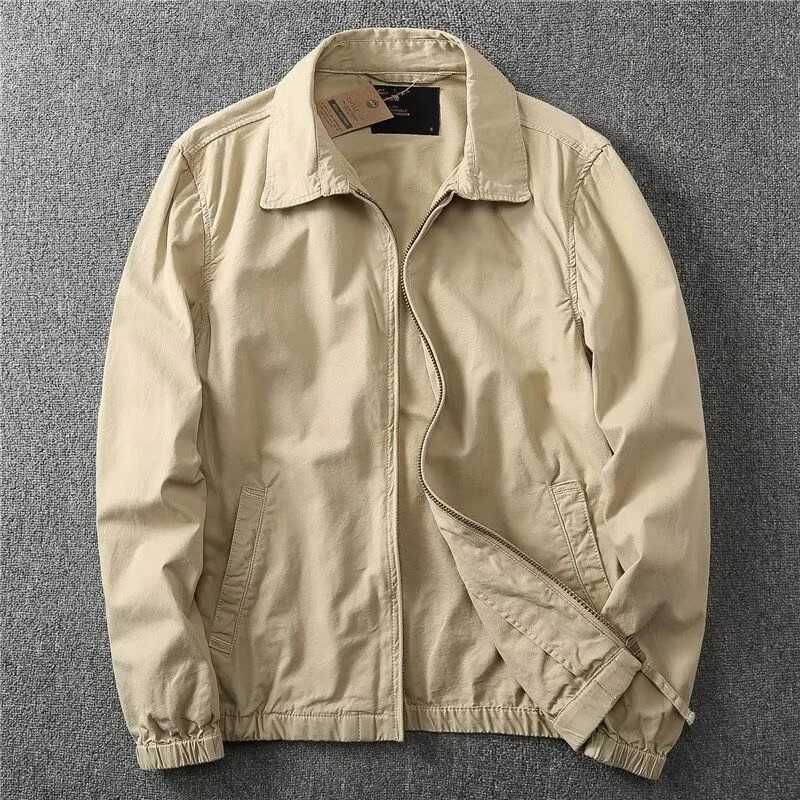 Mens American Business Casual Lapel Jacket Lightweight Workwear Coat Loose Fit Versatile Top W250821