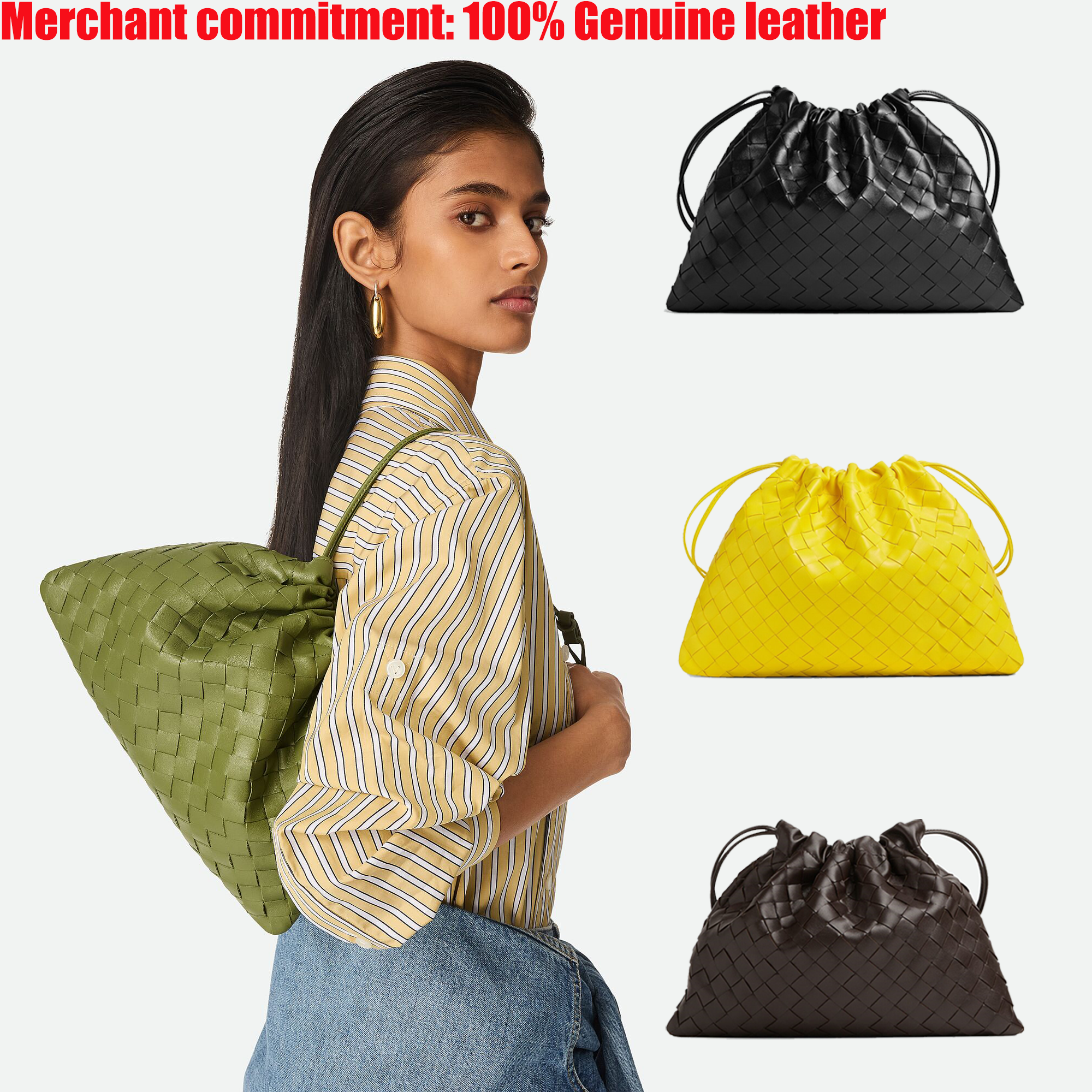 Famous brand Designer bag Luxury handbag Womens chain cloud bag fashion bag lady Drawstring Dustbag woven leather Shoulder bag 10A crossbody Clutch