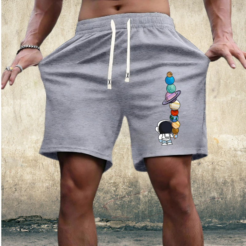 1333 Summer Wholesale Customizable Large Size Men's Casual Elastic Knitted Shorts Mid-Waist Breathable Boxer Pants Hot Drawstring Printed