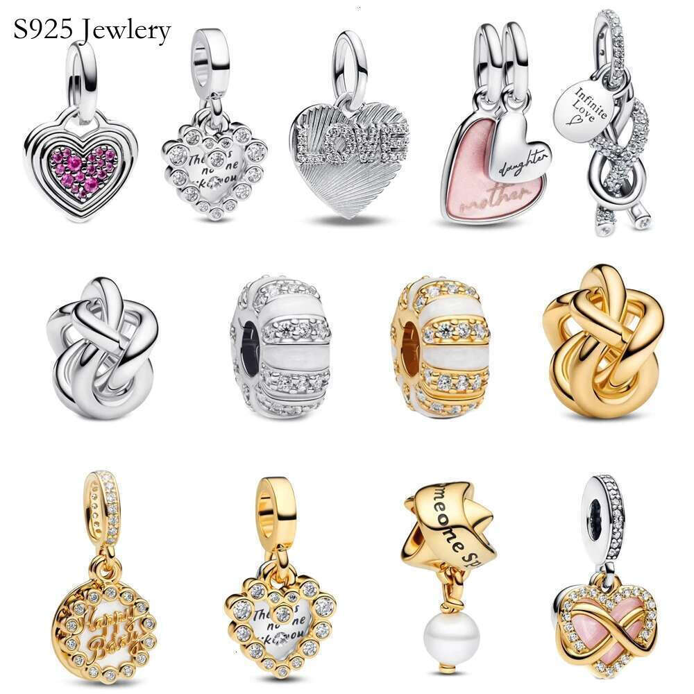 2025 Nouvelle vente à chaud Nouveaux produits 925 STERLING STERING POPULITY LOVE LOVE COEUR TO COEUR Perles de charme de charme Fit S925 BRACELET