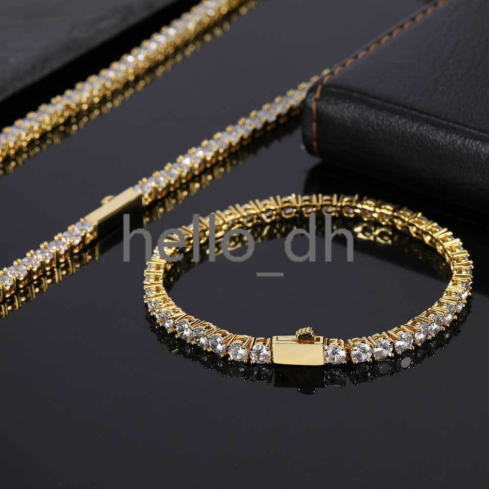 Womens 5mm Tennis Chain Bracelet With Snap Clasp Iced Out moissanite moissaniteia Tennis Chain Bracelet Hip Hop Jewelry for Party