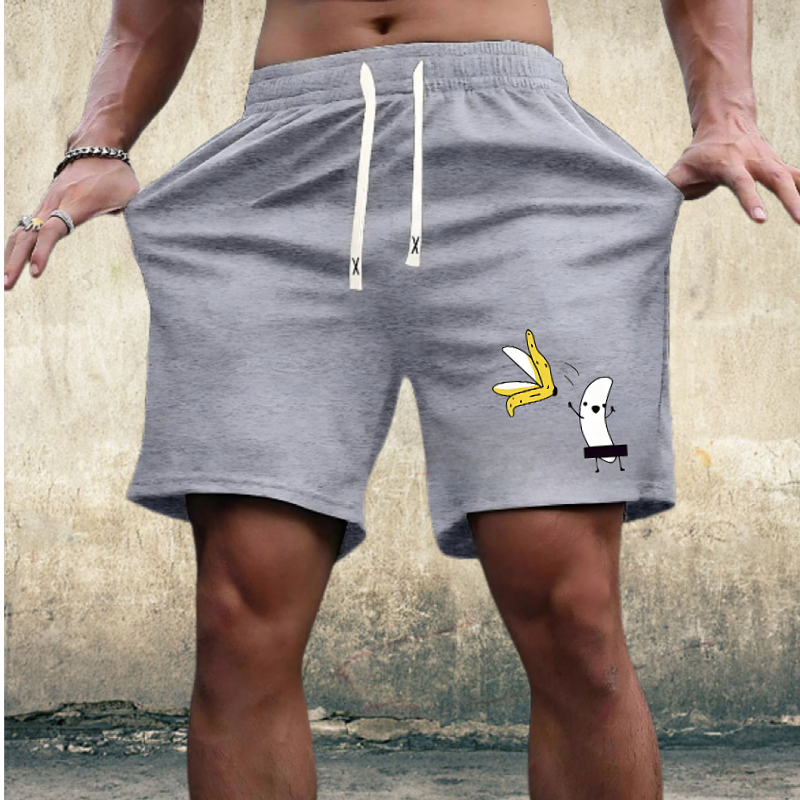 1334 Summer Wholesale Customizable Large Size Men's Casual Elastic Knitted Shorts Mid-Waist Breathable Boxer Pants Hot Drawstring Printed