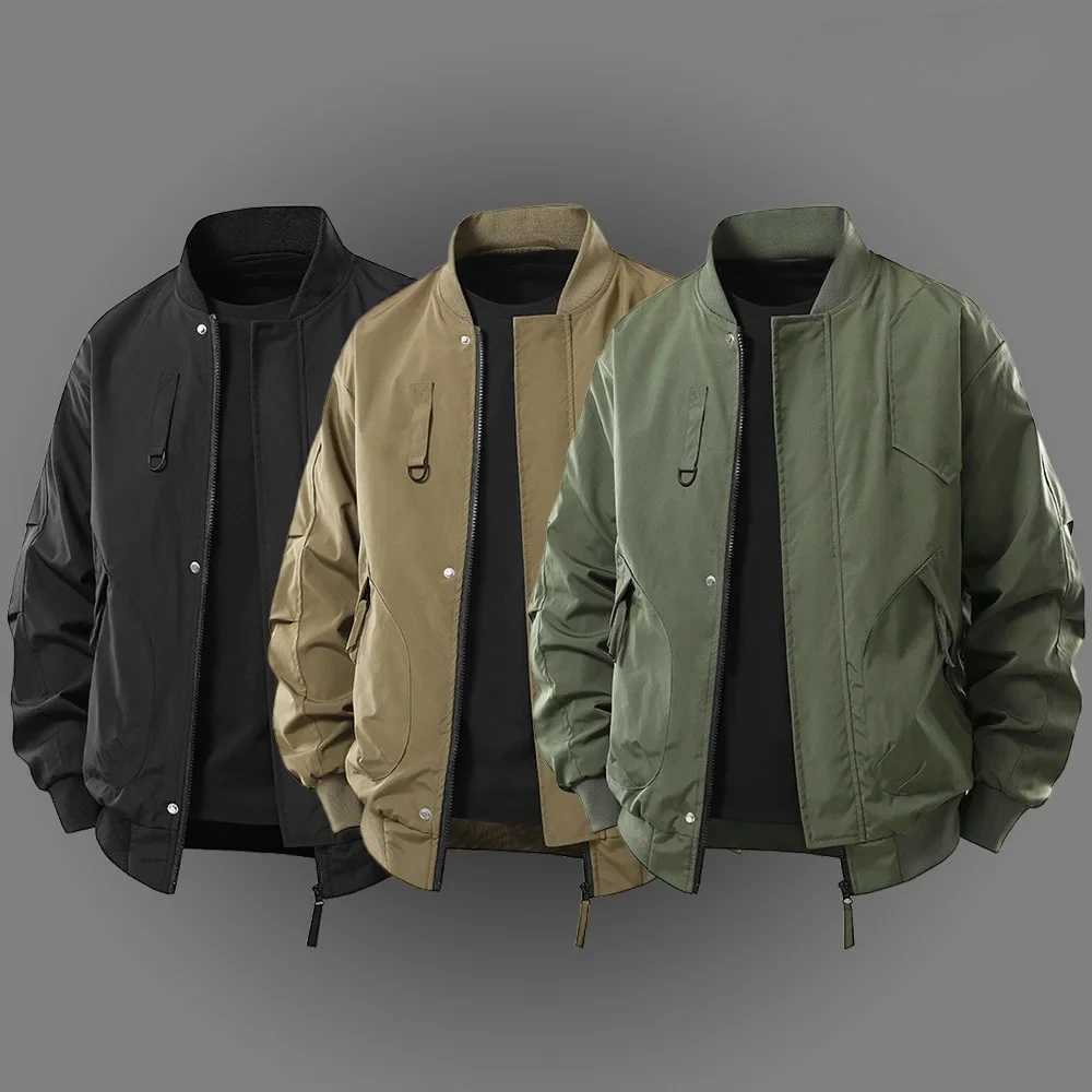 Softshell Baseball Collar Coat Men Multi-Pocket Workwear Jacket New Tactical Windproof Jacket Stand Collar Pilot Combat Jackets W250821