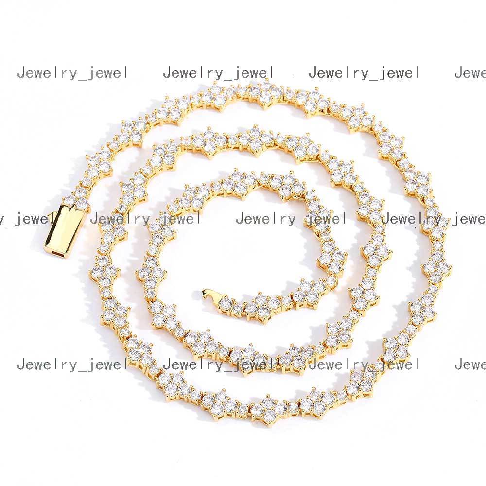 NUOYA 6.5mm Hip Hop Jewelry Silver Plated Tennis Chain Necklace for Women Bling Diamond Tennis Chain Necklace