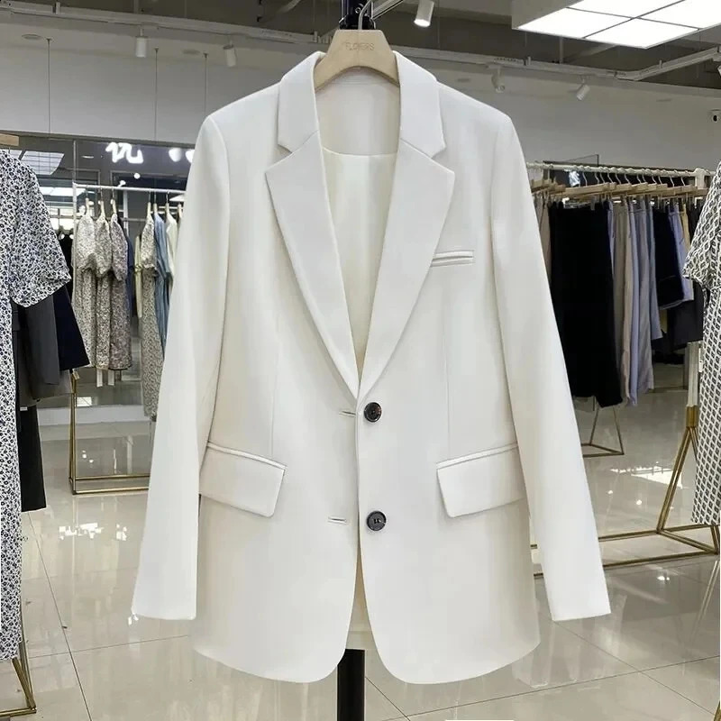 Blazer Women Coat Spring Office Lady Womens Vintage Casual Loose Version coréenne petite veste de costume 20 couleurs 250820