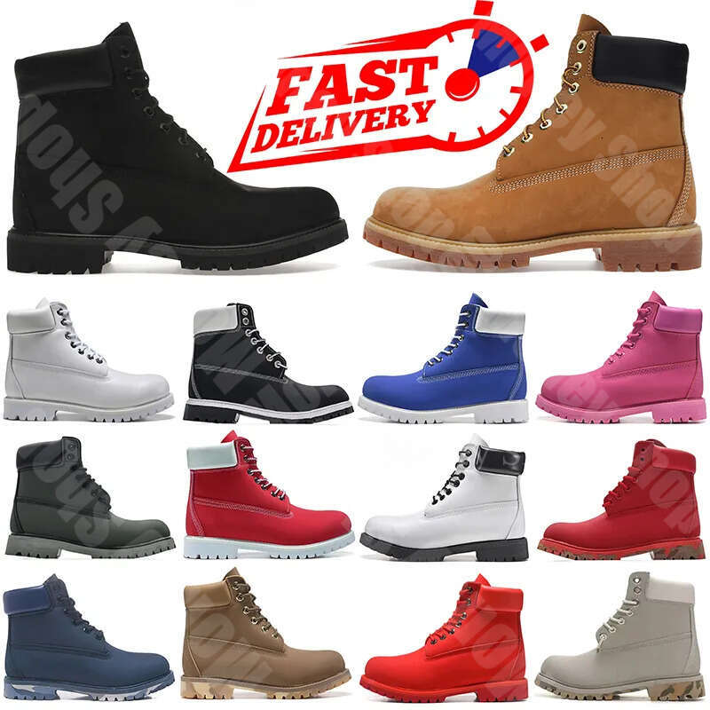 Designer extérieur Martin Orange Boots Cowboy Blue Black Rose Randonnée Water Bootties Men Femmes Chaussures d'hiver Plateforme de la cheville