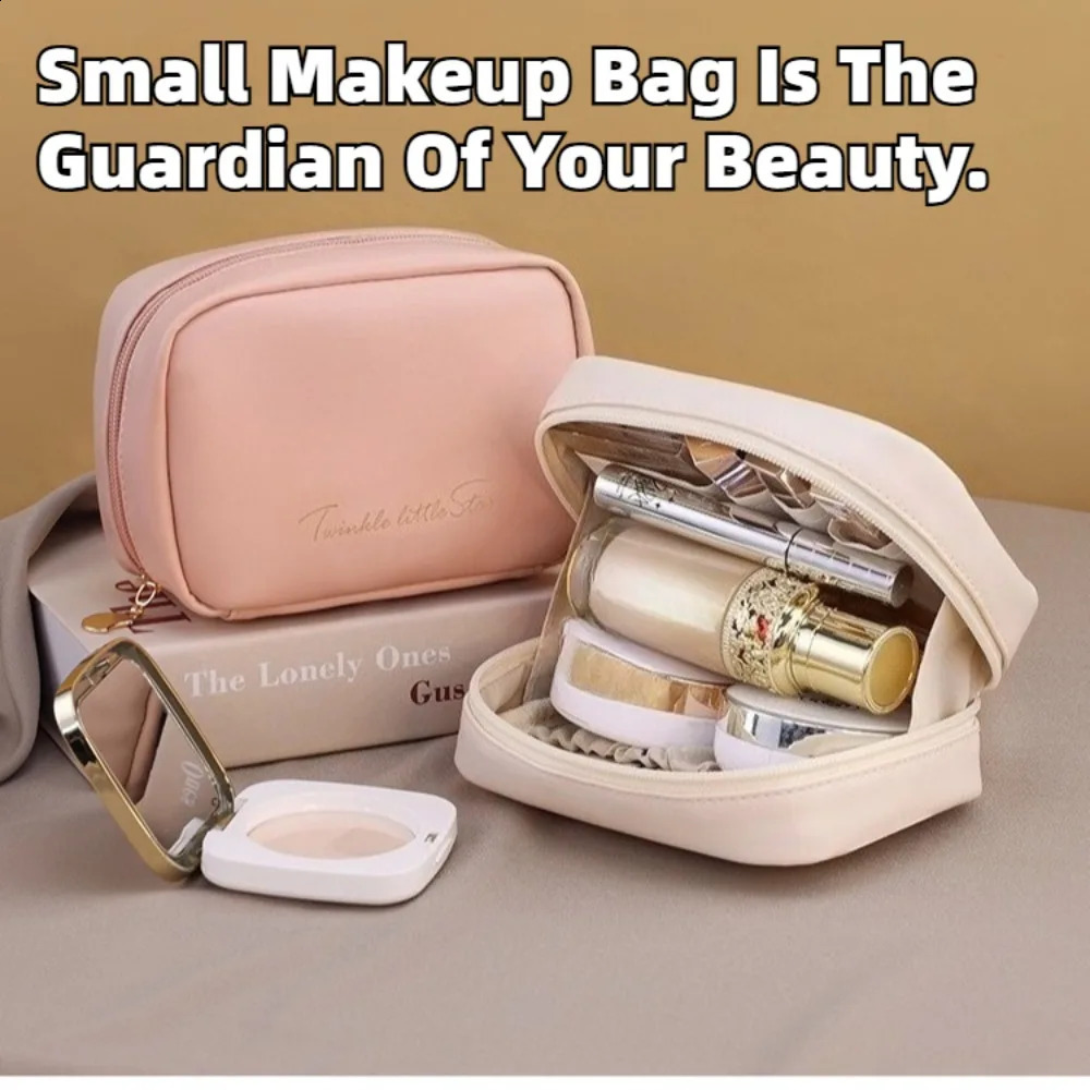 Travel Portable Cosmetic Bag Storage Bag PU Leather Material Toiletry Bag Waterproof Large Capacity Cosmetic Bag with Divider 250818