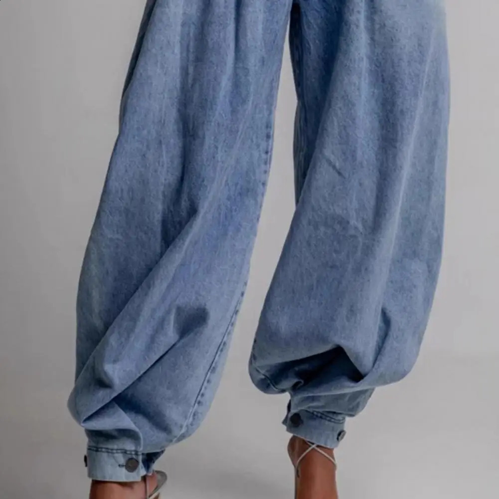 High Waist Wide Leg Thin Ice Silk Jeans Women Summer Loose Fit Large Size Straight Cut Floor Length Pants Korean Style 250821