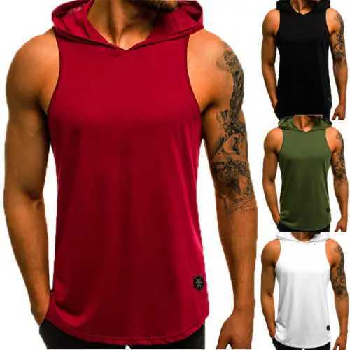 New Fashion Moto Biker Hooded Mens Tank Tops Joggers Summer T Shirt Men Sleeveless Top Fly Cool Street Top Mens Clothes M-3XL X250821