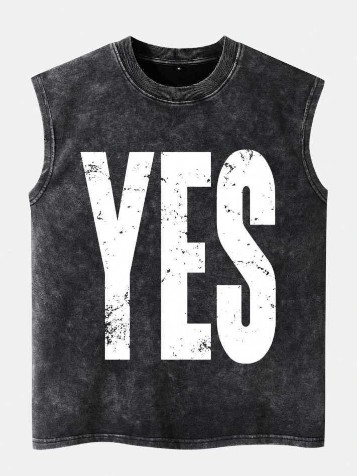 Mens Tank Top Simple Letter Printed Man Sleeveless Shirt Summer Y2k Clothes Vintage Washed Vest Oversized T Shirts Gym Clothes X250821