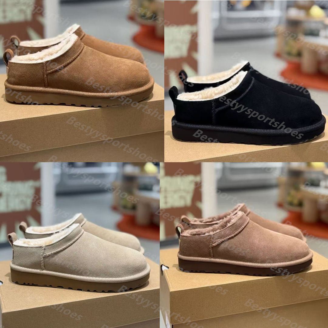 Designer Classic Micro Boots Botte de neige Ultra Mini Hiver Cheville Courte Femmes Hommes Fourrure En Peau De Mouton Tasman Tazz Châtaigne Sable