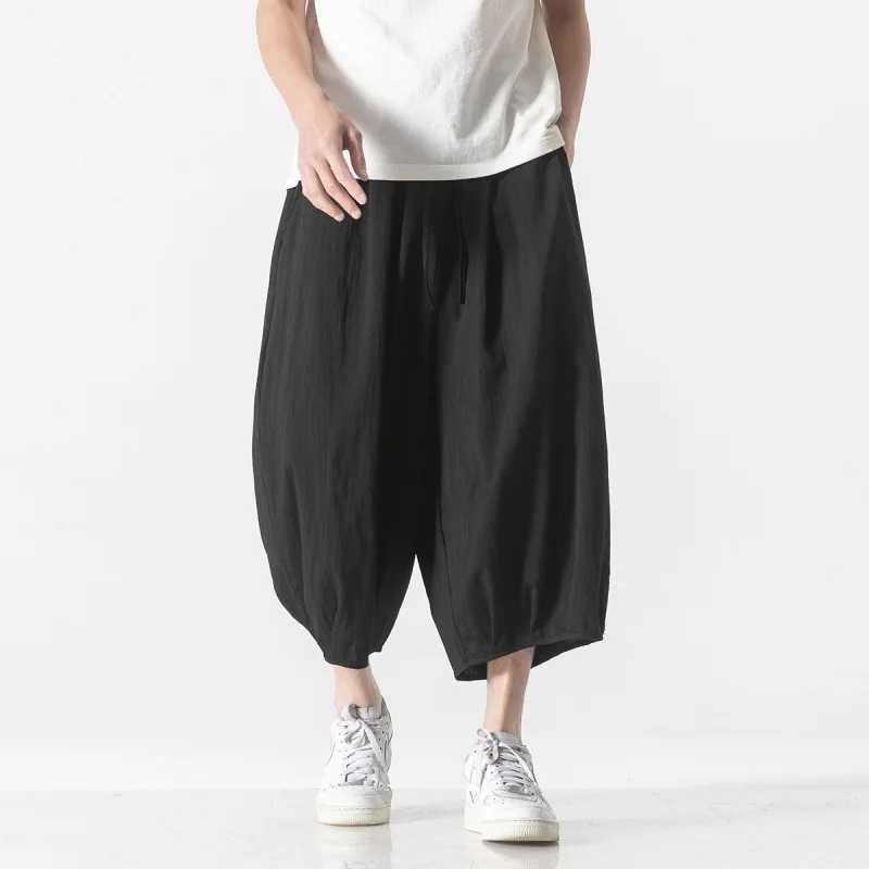 Dropshipping Men Harajuku Harem Pants 2023 Mens Summer Cotton Linen Joggers Pants Male Vintage Chinese Style Trousers Fashions XJ250821