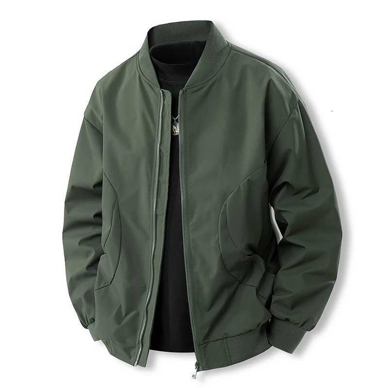 Mens Work Jacket Casual Long Sleeve Zipper Stand Collar Bomber Chic And Trendy Regular Fit Windbreaker Jacket For Autumn W250821