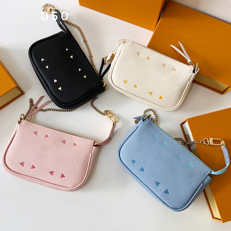 Luxury mini pochette for women Designer Chain bag Purse Chain Wallets Mini Cellphone Bags Designer Luxury zipper pouch coin purse Rainbow Monogram p