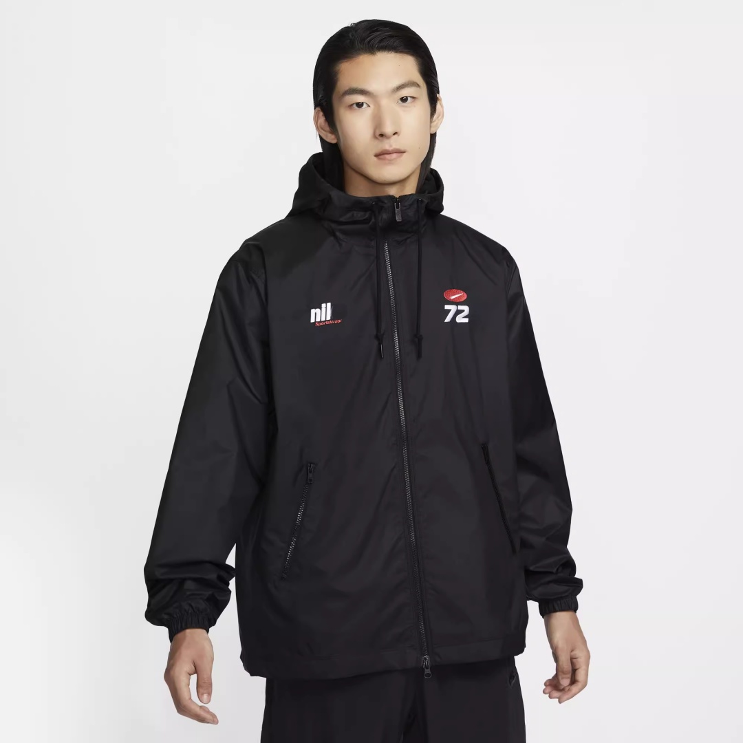2025 Spring and Autumn New Men's OUTLETS Woven Hooded Sports Training Windproof Embroidered Logo Jacket Coat HQ1571