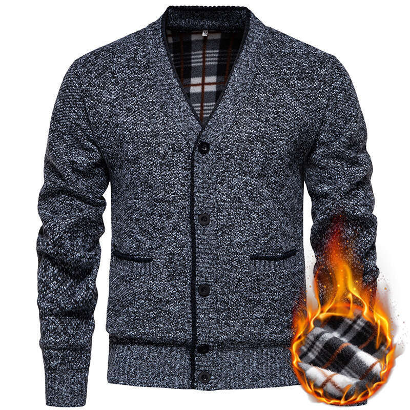 Cardigan tricoté hommes, style coréen à la mode, décontracté épaissis pour l'automne et l'hiver, pull de vêtements d'extérieur B5