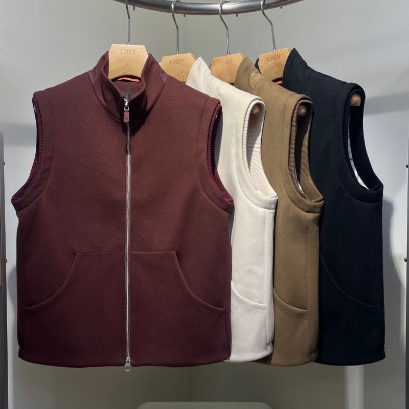 Men Veste Coat Automne et hiver épaissis du col Collifère à gilet Viete Casual sans manches Cardigan L1289