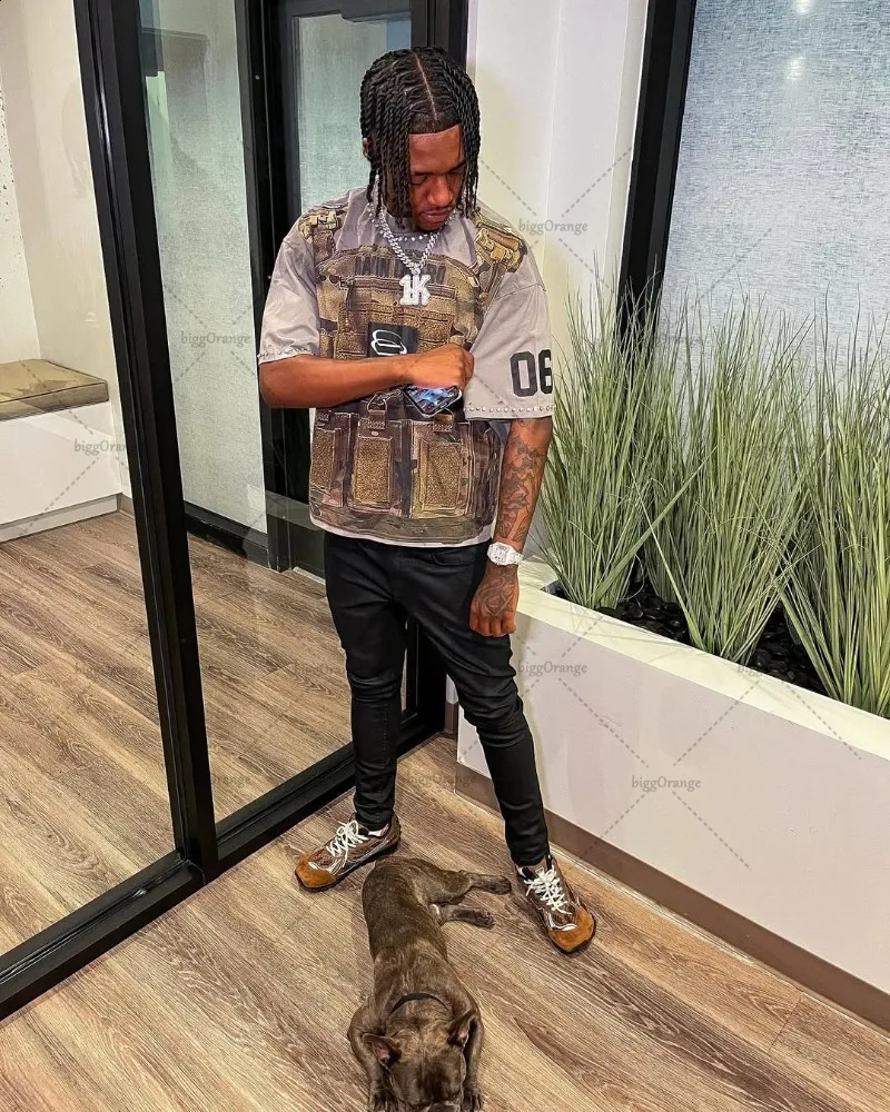 Trendy Hiphop Punk Streetwear Graphic Tops Men Y2K Harajuku Retro Bomb Vest Oversize Tshirt Casual Gothic Vintage Clothing 250828