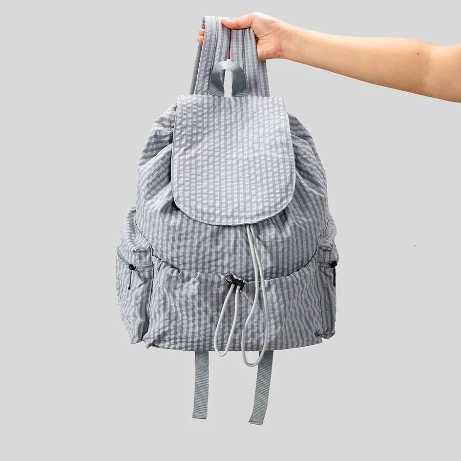 Casual Striped Backpacks Women Multiple Pockets Nylon School Backpack for Girls Large Capacity Travel Bags high-quality