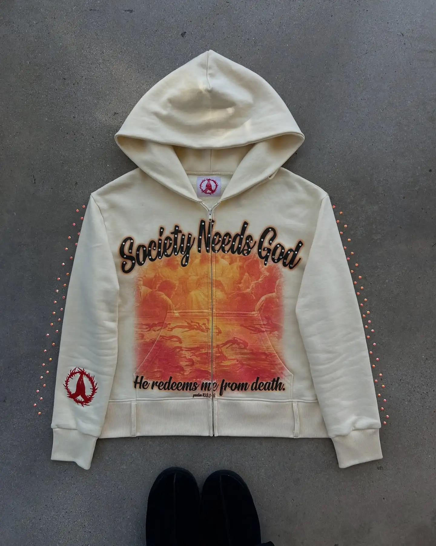 Harajuku Society Needs God Graphic Clothes Men Gothic Oversized Hoodie Sweatshirt Jacket Streetwear Zip Up Y2K Coats 250818