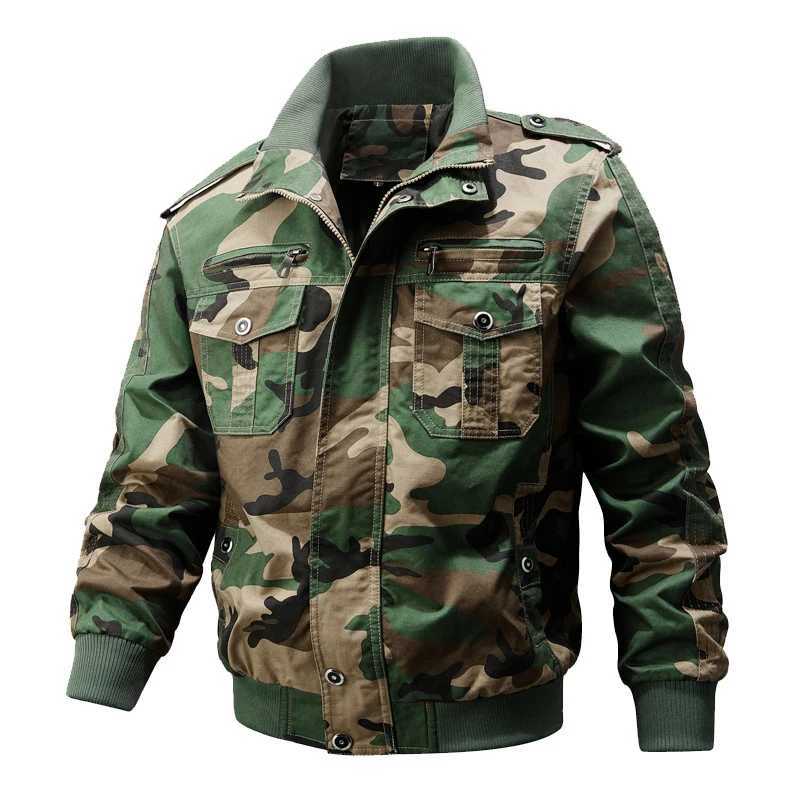 Spring Autumn Mens Bomber Jackets Casual Man Cotton Camo Tactical Cargo Coats Mens Outerwear Hiking Windbreaker Jackets Clothing W250821
