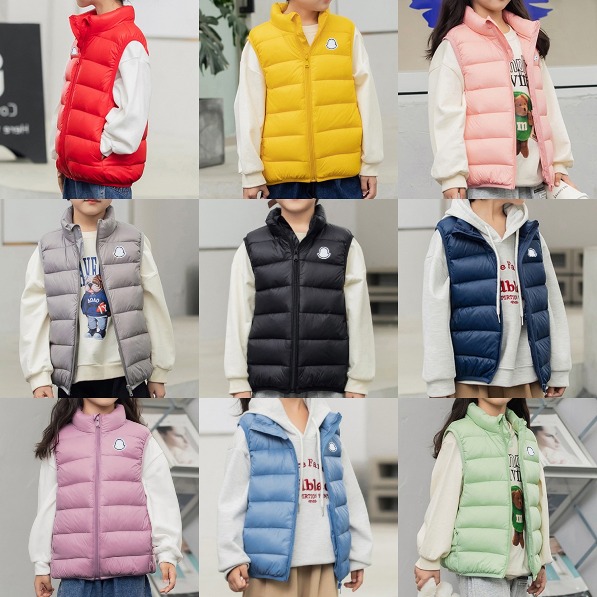 Kids Vest Designer Gilet Luxury Down Puffer Jacket Baby Boys Girls Feather Filled Material Coat Graphite Couple Coat