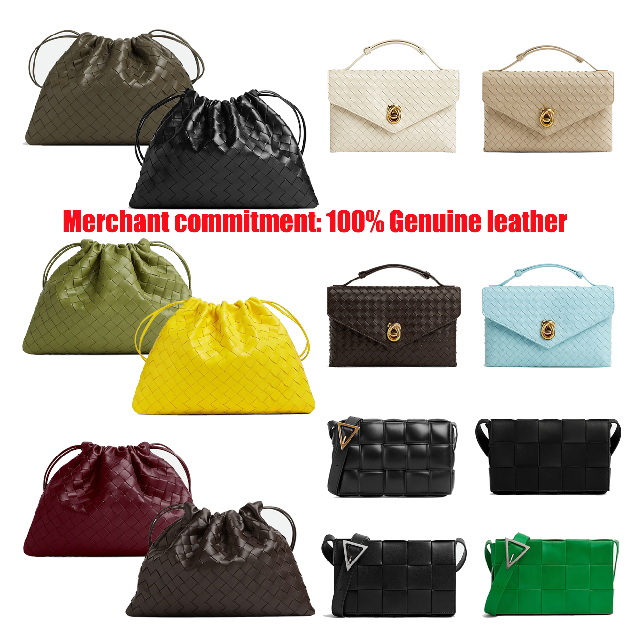 Sac à bandoulière en cuir tissé de qualité 10a Sac de créateur de luxe Femmes DrawString Dustbag Sac Cloud Sac à main Sac à main de sac à main