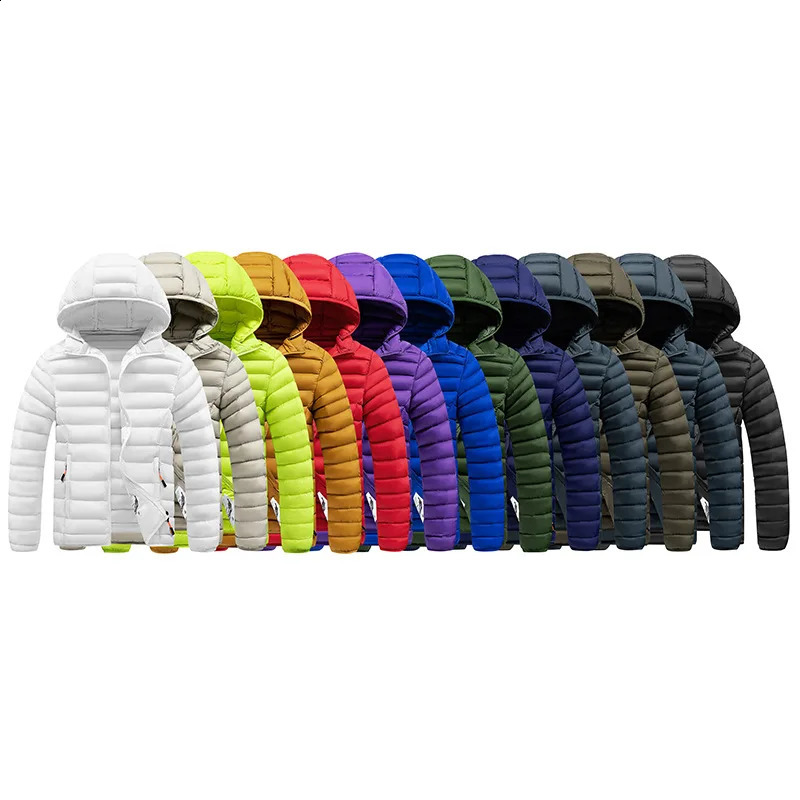 Male Lightweight Puffer Parkas Autumn Winter Warm Waterproof Parkas Jacket Coat Mens Hooded Casual Outwear Outfits Parkas Coat 250819