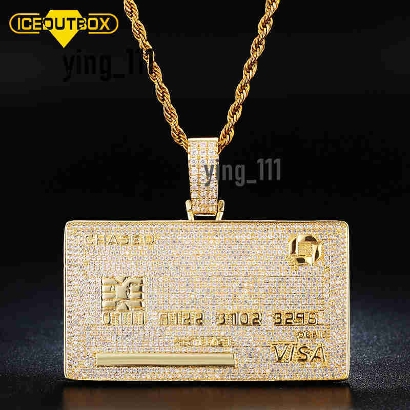 Jewelry Manufacturer Design Hiphop Men Jewelry Iced Out 18k Gold Plated Brass AAAAA Moissanite Diamond Bank Card Pendant
