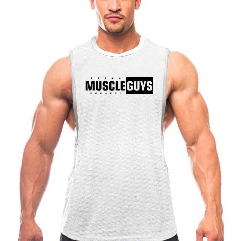 GYM Fitness Tank Tops Mesh Quick Dry Sleeveless T-shirts Mens Bodybuilding Muscle Vests Summer Cool Breathable Sports Clothing X250821