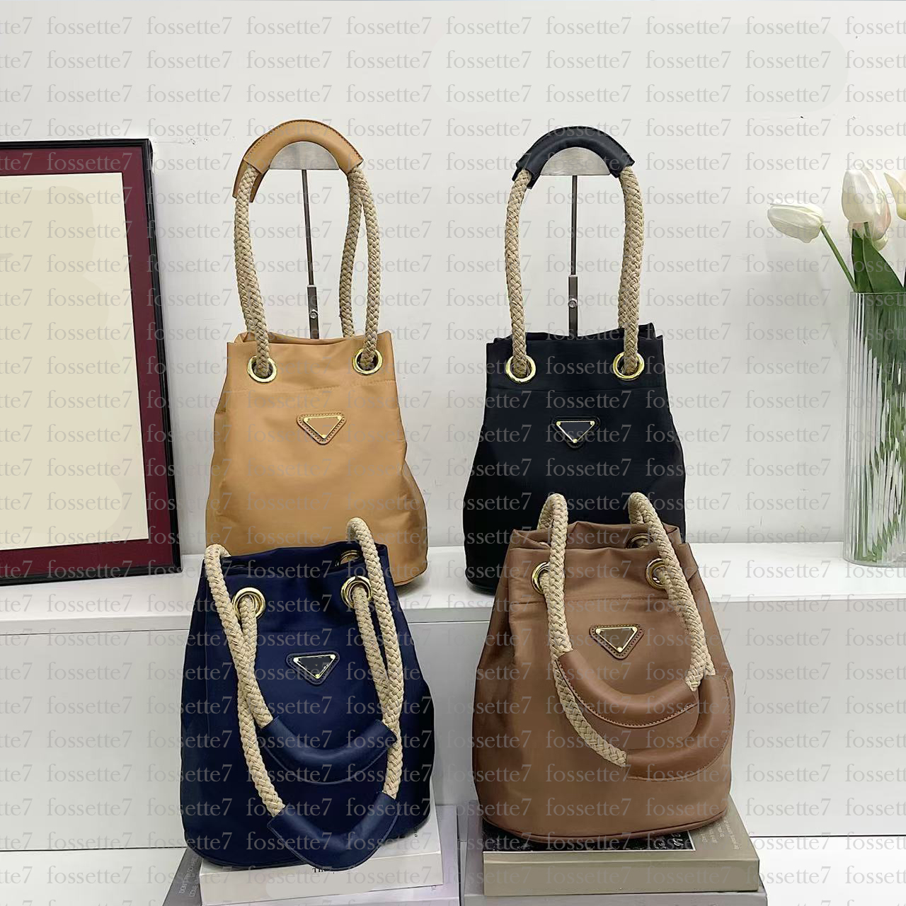 New Large Capacity Mariner Nylon Tote Designer Soft Leather Bucket Sliding Rope Shoulder Sier Hardware Zipper Pocket Drawstring Bag