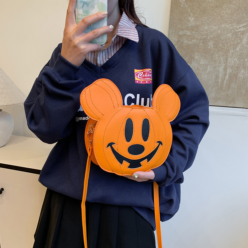 Women's Luxury Halloween Quirky Shoulder Bag Personalized And Fashionable PU Crossbody Bag Creative Patch Cartoon Casual Handbag Free Shipping