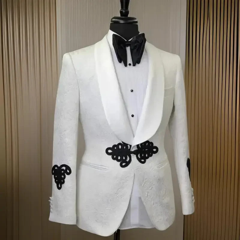 Veste de costume à hommes floraux avec boutons mandarin 1 pc de mode de mode Blazer Blazer Slim Fit Repot Africain Style Male 250821