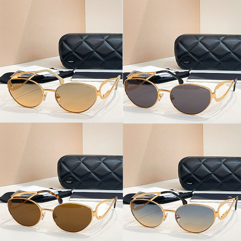 Designer Lady Crystal Sunglasses 95107 Fashion Oval Metal Eyewear Womens Retro Style Top Quality Sunglasses Vacation UV Protection