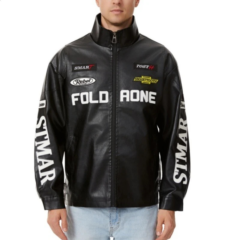 Mens PU Leather Motorcycle Jacket Korean Version Slim Fit Jackets Men Autumn Winter Fashion Windproof Waterproof Coats 250815