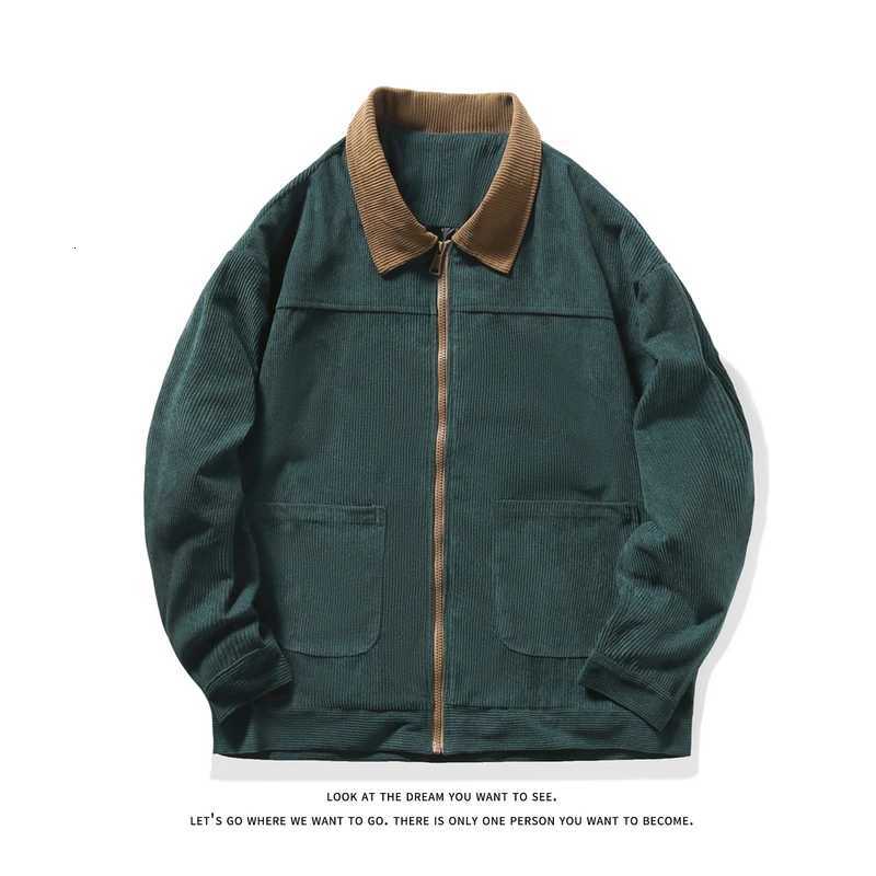 Streetwear Work Jackets Mens Fashion Style With Big Pockets Corduroy Bomber Jackets Full Zip Fall Jacket Outwear 3 Colors M-5XL W250821