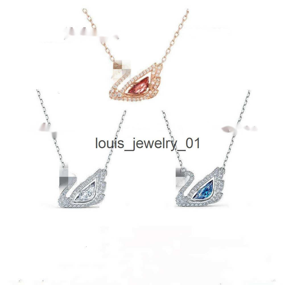 Womens Designer Swan Beating heart Chain Crystal Diamond Pendant Necklace 14K Gold Swan Necklace INS Style Necklace emotional Gift Jewelry Women Exp