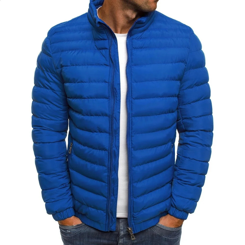 2025 Winter Thick Men Warm Casual Mens Outwear Coats Solid Stand Collar Male Windbreak Cotton Padded Down Jacket250821