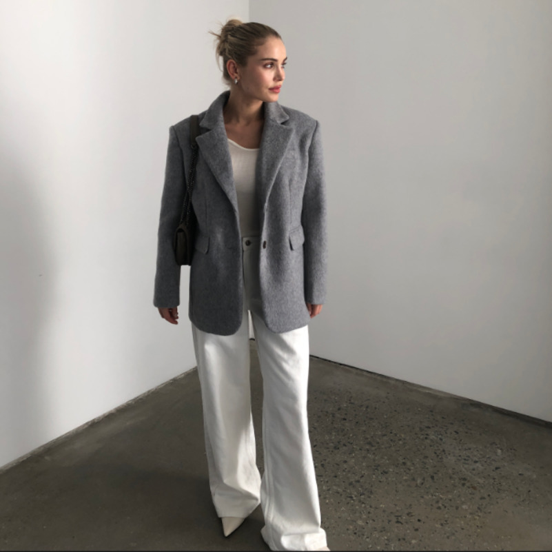 Fall Autumn Winter Women Fashion Basic Wool Jacket Blazer w250820