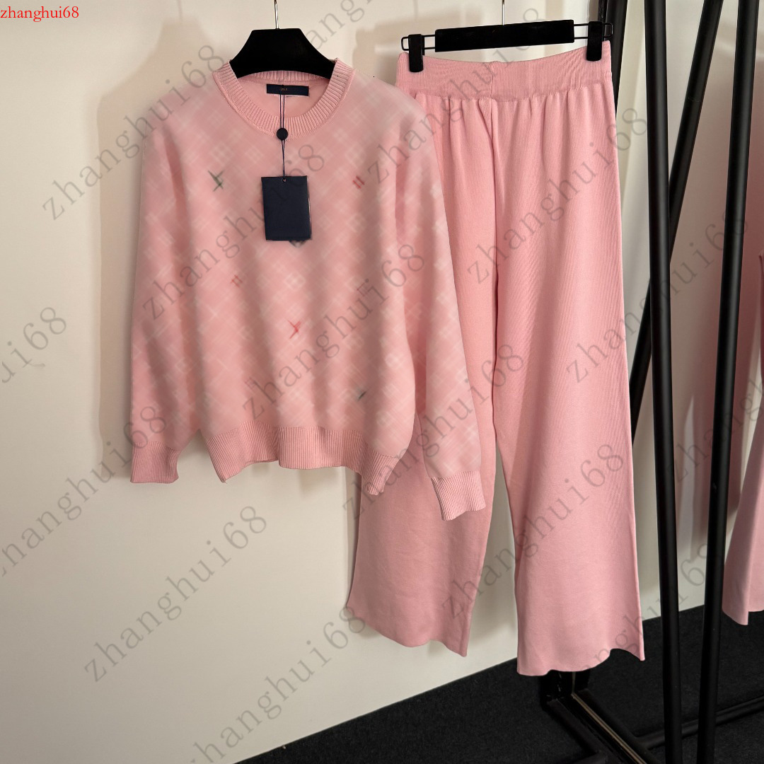 Autumn Women's Letter Print Set Designer Casual Long Sleeve Matching Pants Outfit Indoor Comfortable Fabric Back-to-School Season New Women