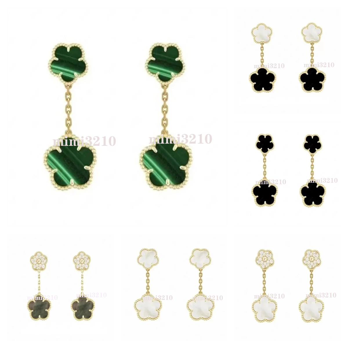 boucles d'oreilles Designer Boes d'oreilles Designer Bijoux Femmes Classic Design Double Match Boucles d'oreilles Luxury Multiwards Luxury Bijout