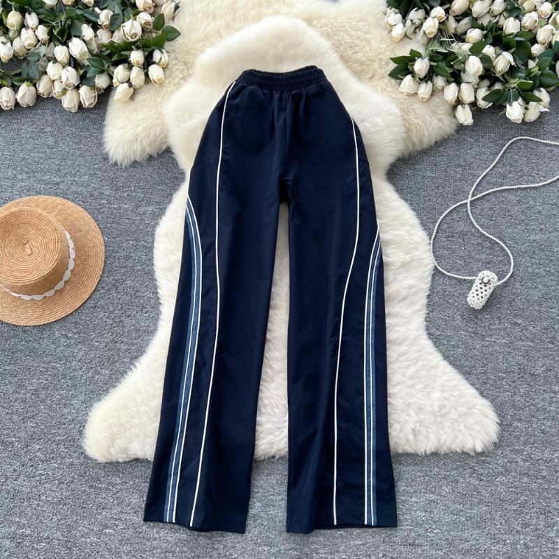 Women's Pants Women Loose Patchwork Wide Leg Korean Fashion Party Trousers Elegant Casual Autumn Gothic Streetwear