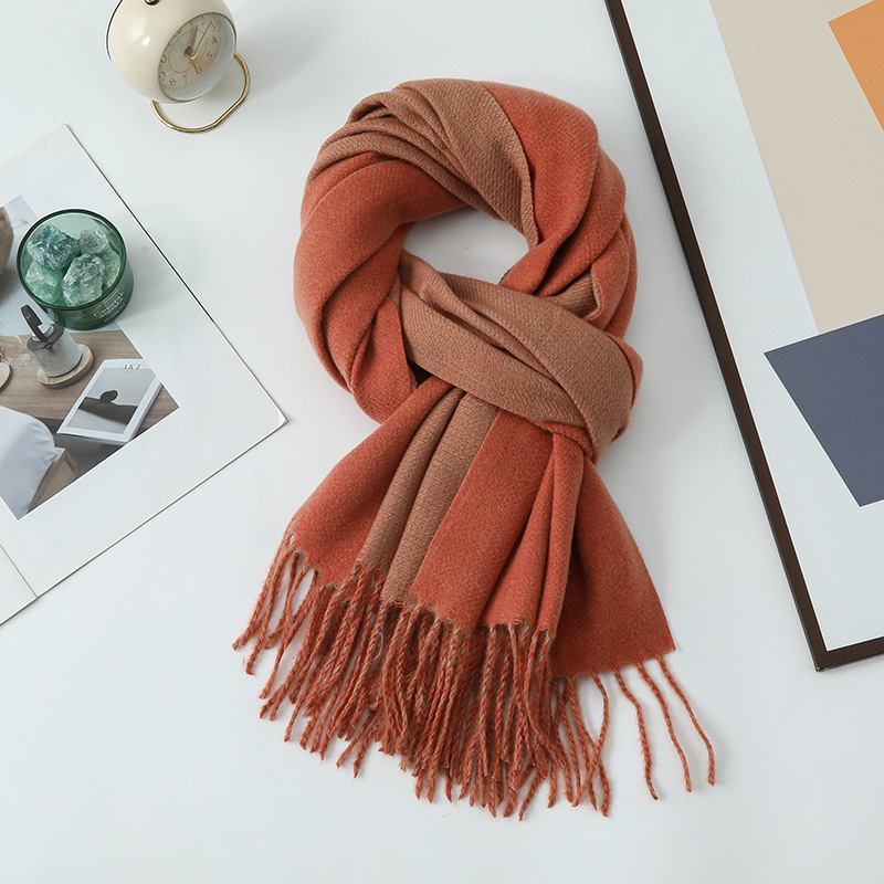 K1691 Dropshipping 2025 New Korean Style Double-Sided Scarf Shawl High-end Wool Cashmere Women's Scarf Support Sample