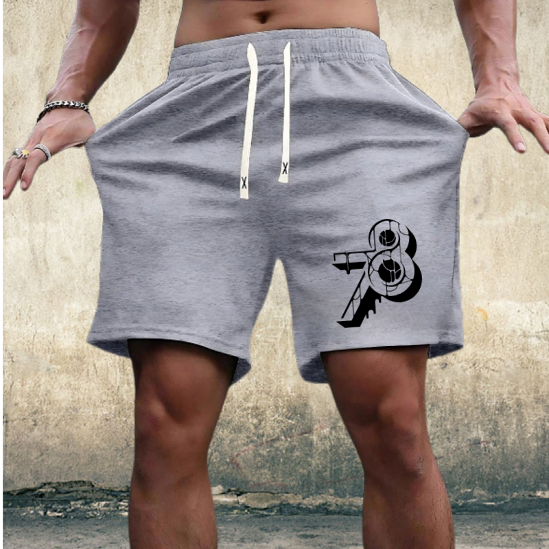 1329 Summer Wholesale Customizable Large Size Men's Casual Elastic Knitted Shorts Mid-Waist Breathable Boxer Pants Hot Drawstring Printed