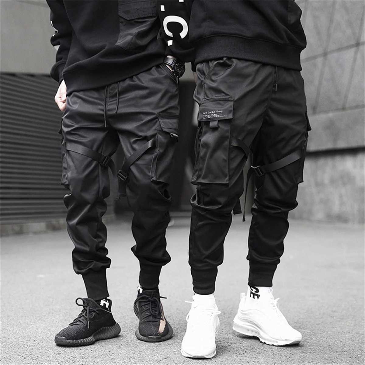 Black Hip Hop Cargo Pants Summer Versatile Fashion Brand Trousers Fashion Loose Gothic Korean Sweatpants Streetwear Men XJ250821