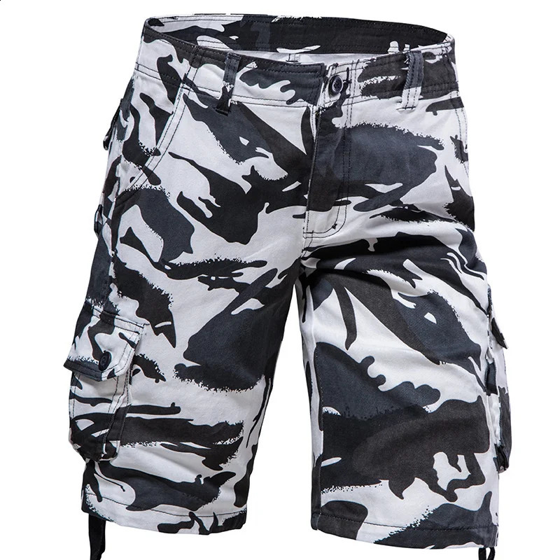 Summer Camouflage Shorts Men Tactical Cargo Jogger Military Shorts Mens Cotton Casual Loose Men Multi-pockets Short Pants 250821