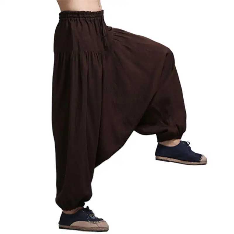 Plus taille m - 5xl hommes pantalon harem hip hop entrejambe grand taille boho gitan d'été bohème népal pantalon de jambe large trantxj250821