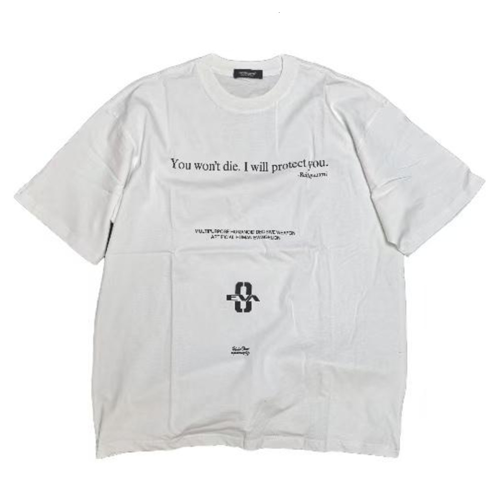 Men's T-Shirts Lmyer Undercover EVA Slogan Unit 0 Loose Casual Printed T-Shirt Short Sleeve